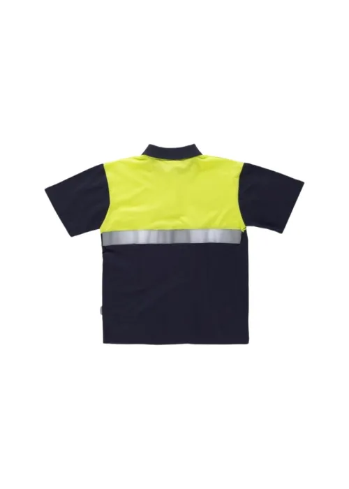 Polo manga corta con canesú combinado