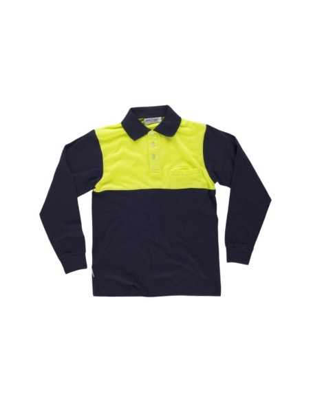 Polo manga larga con canesú combinado