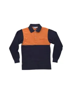 Polo manga larga con canesú combinado 2