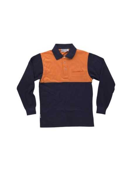 Polo manga larga con canesú combinado
