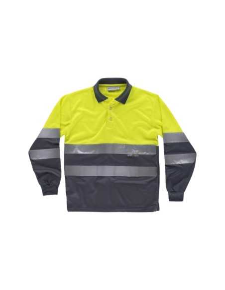 Camiseta Polo Combinado de Manga Larga con Certificado de Alta Visibilidad