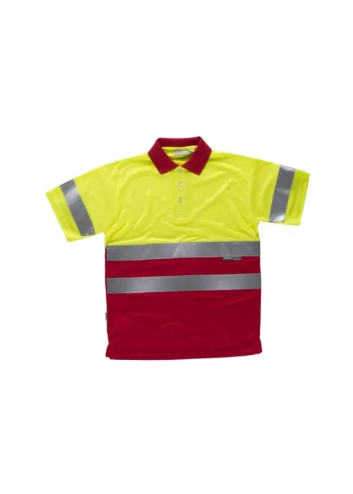 Polo de Alta Visibilidad Manga Corta con Cintas Reflectantes Polo de Alta Visibilidad Manga Corta con Cintas Reflectantes
