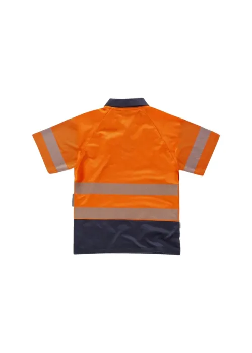 Polo combinado alta visibilidad manga corta con cintas reflectantes discontinuas Polo combinado alta visibilidad manga corta con cintas reflectantes discontinuas