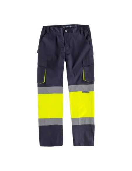 Pantalón Elástico Reforzado con Alta Visibilidad y Bolsillos Multiples
