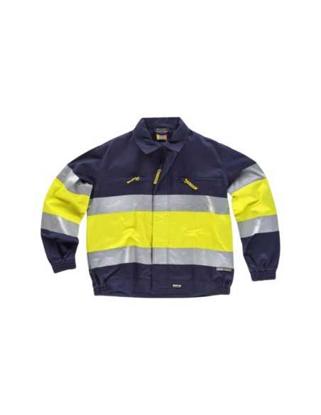 Cazadora combinada con cierre de cremallera