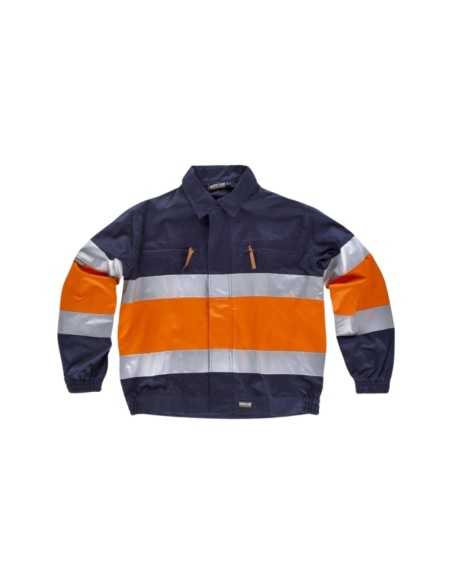 Cazadora combinada con cierre de cremallera