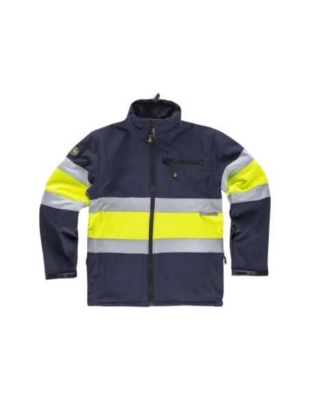 Workshell combinado con cintas reflectantes.