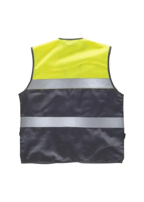Chaleco Safari Bicolor con Cintas de Alta Visibilidad y Multibolsillos