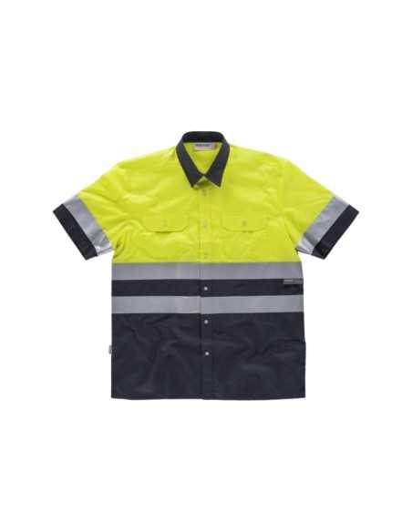 Camisa Manga Corta con Bolsos en el Pecho y Cintas Reflectantes