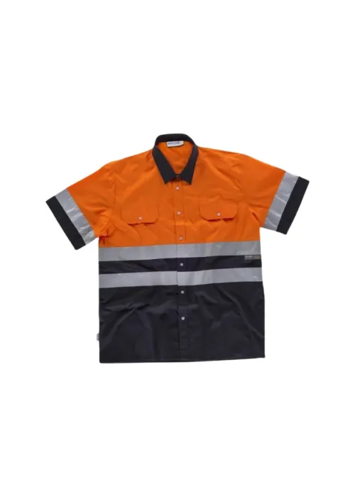 Camisa Manga Corta con Bolsos en el Pecho y Cintas Reflectantes Camisa Manga Corta con Bolsos en el Pecho y Cintas Reflectantes