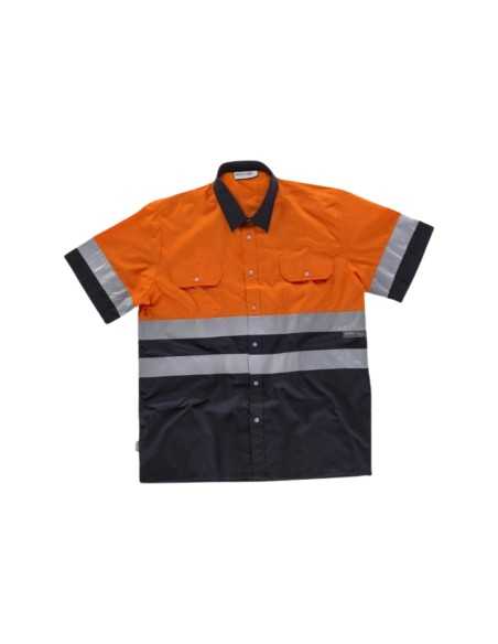 Camisa Manga Corta con Bolsos en el Pecho y Cintas Reflectantes