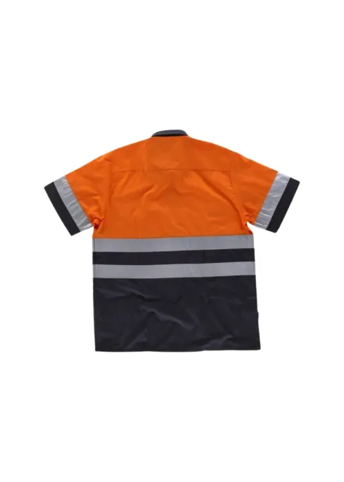 Camisa Manga Corta con Bolsos en el Pecho y Cintas Reflectantes Camisa Manga Corta con Bolsos en el Pecho y Cintas Reflectantes