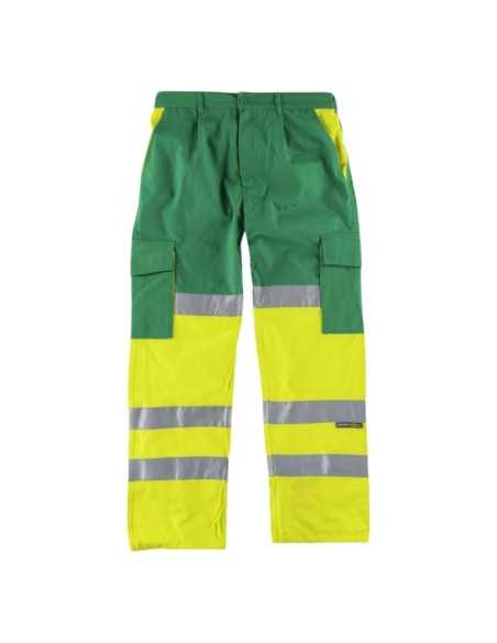Pantalón combinado alta visibilidad con cintas reflectantes