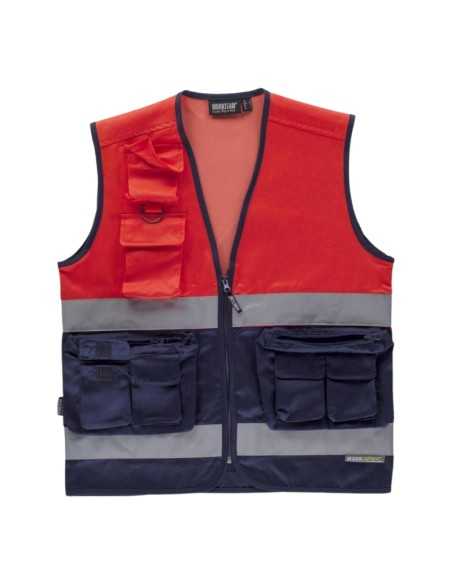 Chaleco multibolsillos rojo A.V.