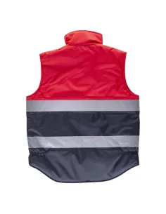 Chaleco acolchado rojo alta visibilidad bicolor 2
