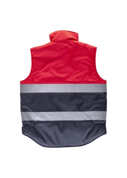 Chaleco acolchado rojo alta visibilidad bicolor Chaleco acolchado rojo alta visibilidad bicolor