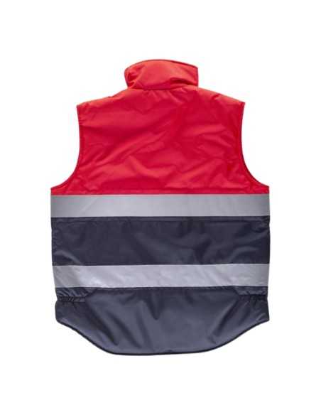 Chaleco acolchado rojo alta visibilidad bicolor