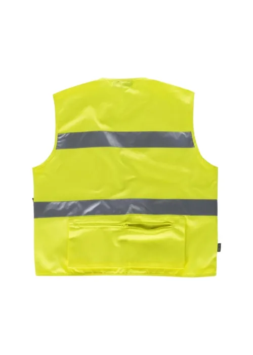 Chaleco tipo safari multibolsillo, con dos cintas reflectantes Chaleco tipo safari multibolsillo, con dos cintas reflectantes