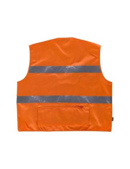 Chaleco tipo safari multibolsillo, con dos cintas reflectantes
