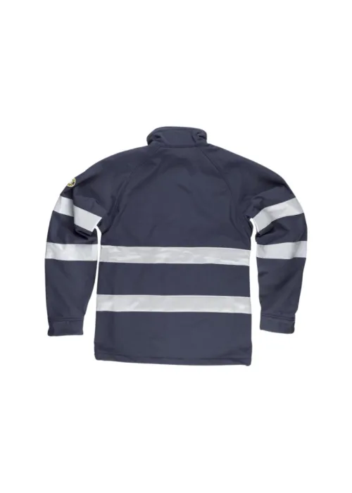 Workshell con 2 cintas reflectantes en pecho, espalda y mangas