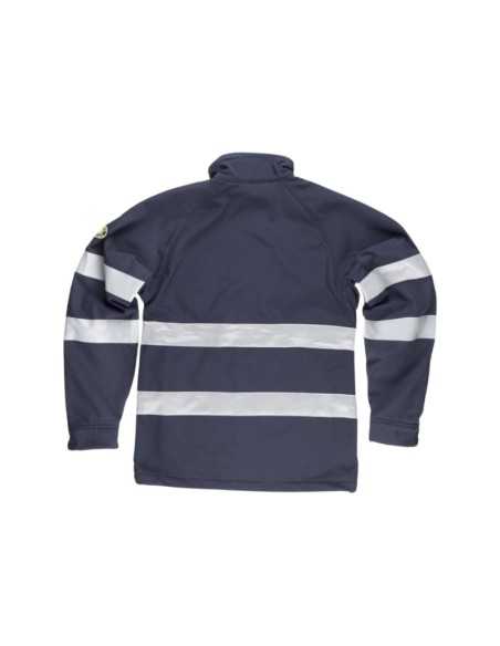 Workshell con 2 cintas reflectantes en pecho, espalda y mangas