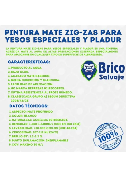 Pintura de Acabado Mate para Yesos Zig-Zas