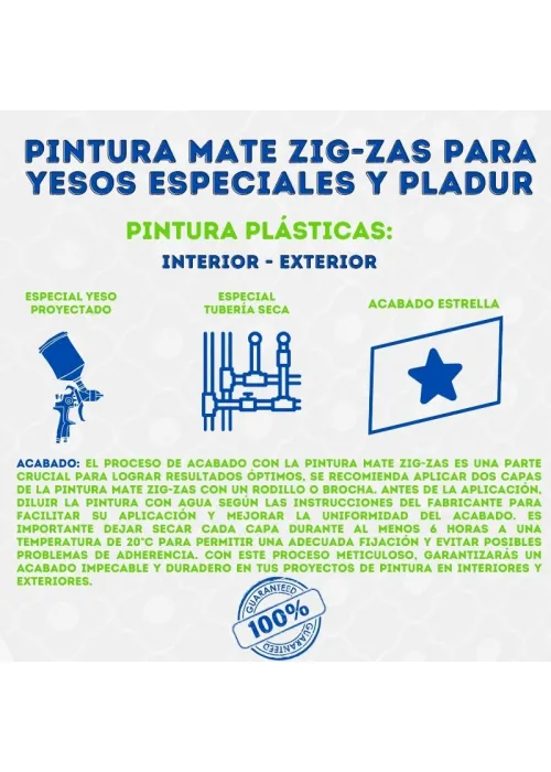Pintura de Acabado Mate para Yesos Zig-Zas