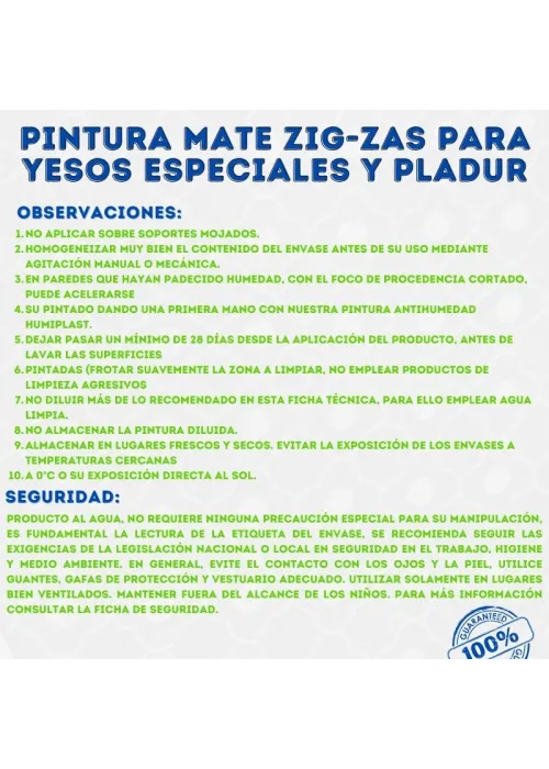 Pintura de Acabado Mate para Yesos Zig-Zas