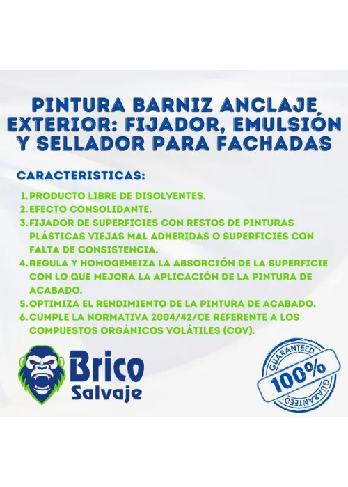 Emulsión y Sellador para Fachadas: Fijador Externo Guardia con Barniz Emulsión y Sellador para Fachadas: Fijador Externo Guardia con Barniz