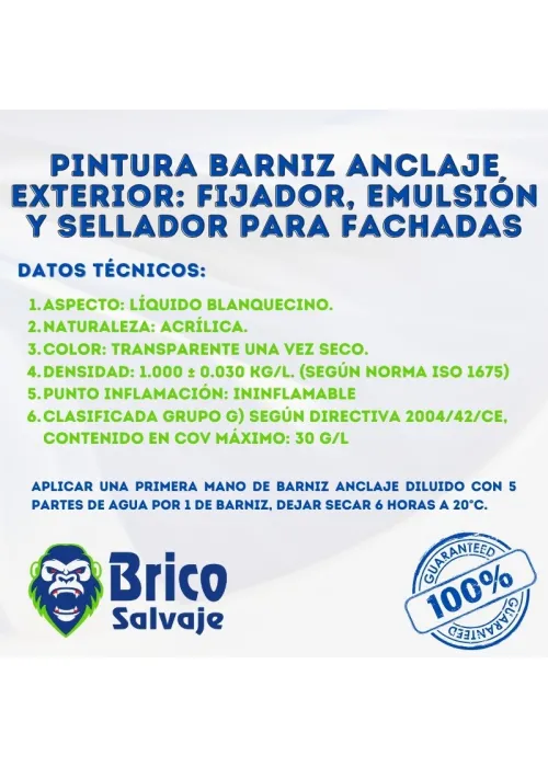 Barniz, Emulsión y Sellador para Fachadas: Fijador Exterior Guardia Barniz, Emulsión y Sellador para Fachadas: Fijador Exterior Guardia