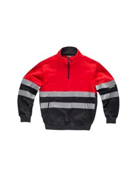 Sudadera con Cintas Reflectantes y Cuello Alto, Cierre de Media Cremallera