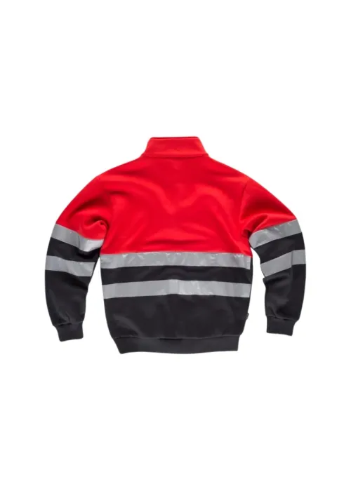 Sudadera con Cintas Reflectantes y Cuello Alto, Cierre de Media Cremallera Sudadera con Cintas Reflectantes y Cuello Alto, Cierre de Media Cremallera