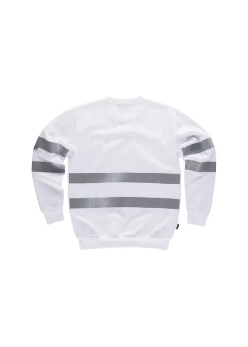 Sudadera cuello redondo con cintas reflectantes en torso y mangas