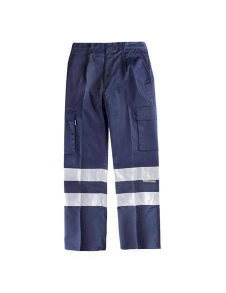 Pantalón con cintura elástica, multibolsillos y 2 cintas reflectantes