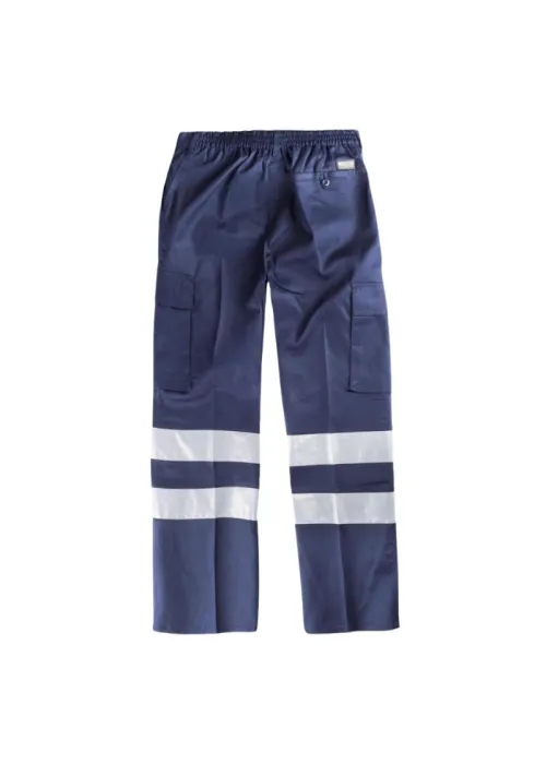 Pantalón con cintura elástica, multibolsillos y 2 cintas reflectantes