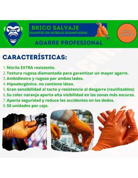 Guantes de Nitrilo con Superficie Diamantada en Caja