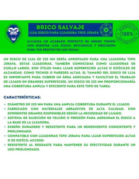 Lija Disco de 225 mm para Lijadora tipo Jirafa