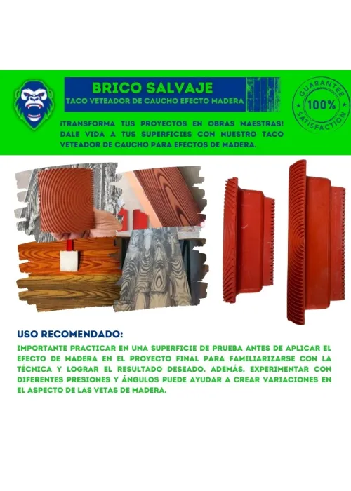Taco Veteador de Caucho para Efecto de Madera Taco Veteador de Caucho para Efecto de Madera