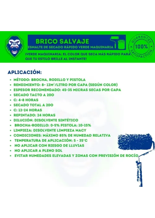 Pintura Esmalte Verde Maquinaria de Secado Rápido