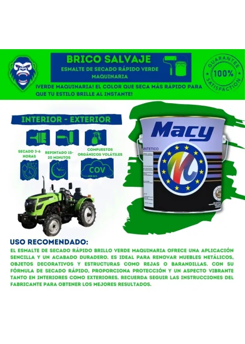 Esmalte de Secado Rápido Verde Maquinaria