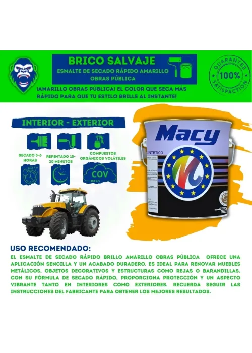 Esmalte de Secado Rápido Amarillo Obras Públicas