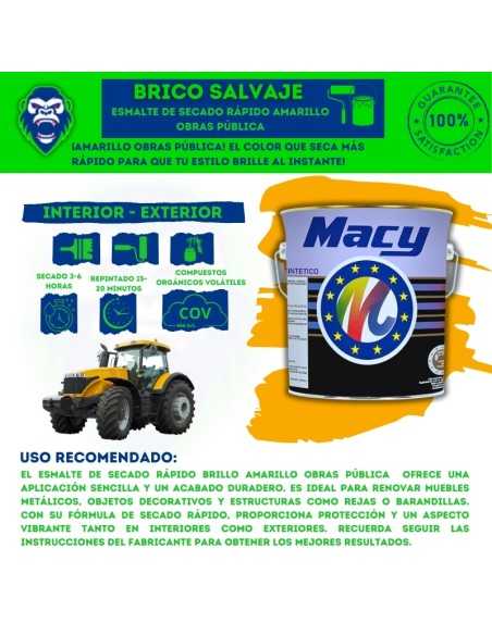 Esmalte de Secado Rápido Amarillo Obras Públicas
