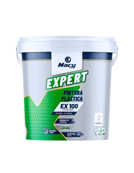 EX-100 Expert Blanco Puro: Pintura Plástica Mate de Primera Calidad de Macy