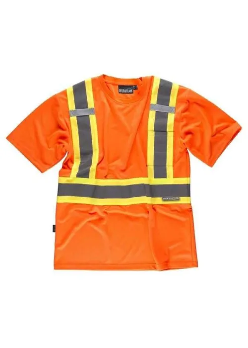 Camiseta de Trabajo Manga Corta Alta Visibilidad C3642 Workteam