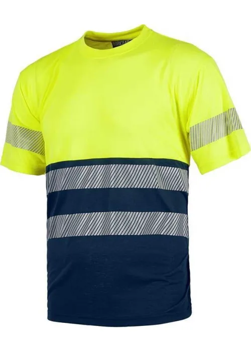 Camiseta de Trabajo Alta Visibilidad con Dos Bandas Reflectantes