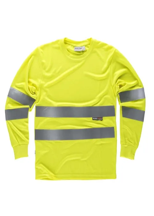 Camiseta Cuello Redondo Manga Larga con Certificado Alta Visibilidad