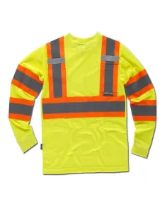 Camiseta de Trabajo Manga Fluor Larga Alta Visibilidad